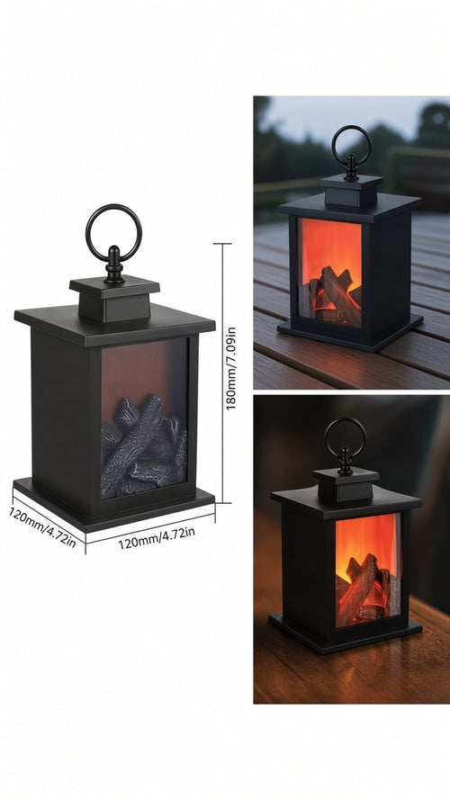 Decorative Fireplace Lantern with Flame Effect