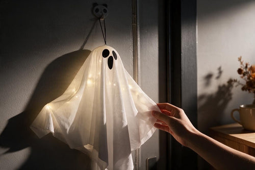 Halloween Hanging LED Ghost Decoration – Glowing Spooky Ghost 👻🧡