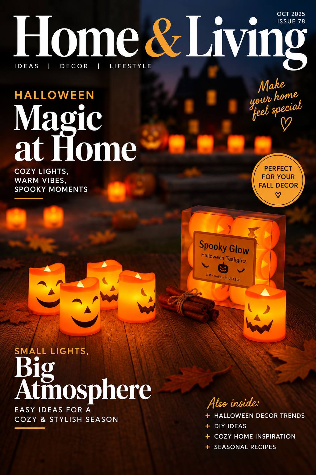 Halloween LED Ice Candles – Pumpkin Design, Battery Included 🎃🧡